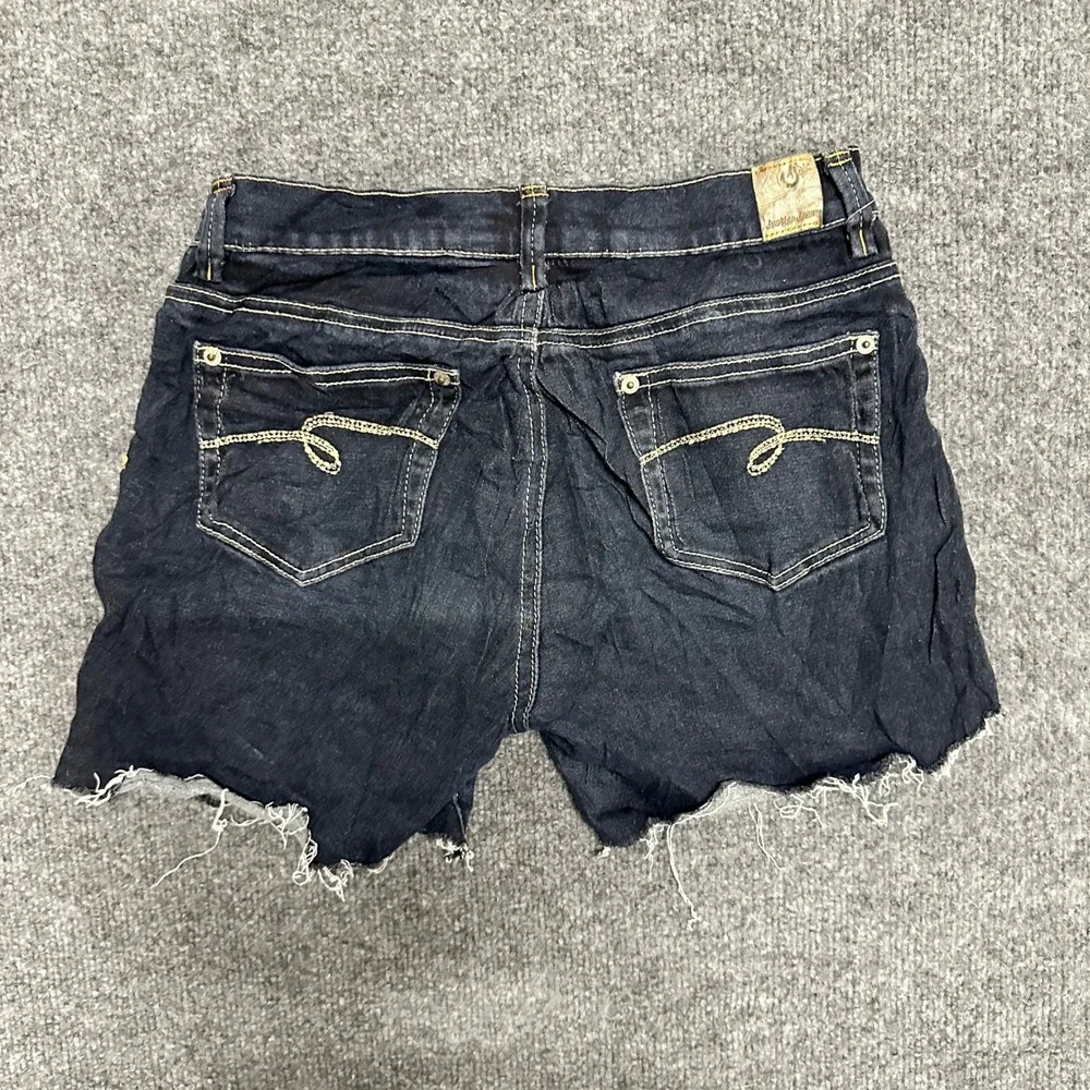 Justice Denim Shorts Girls Size 12 Dark Wash Cut Off Raw Hem Casual Summer